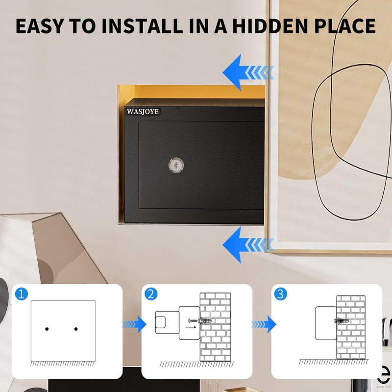 Home Small Safe Box - Key Lock Coffre Fort Steel High Security Safety Box, 0.23 gallery