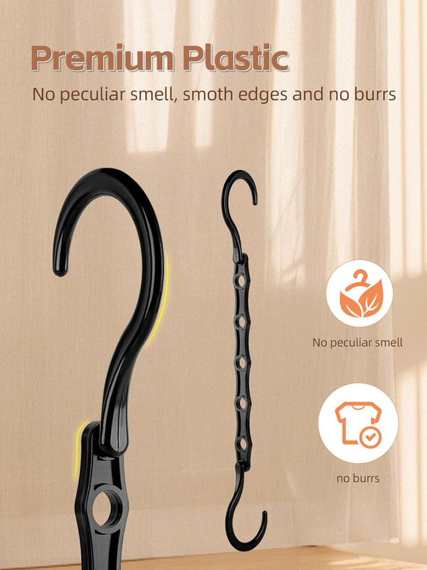 Black Magic Space Saving Hangers 10 Pack, Premium Smart Hanger Hooks, Sturdy Cas gallery