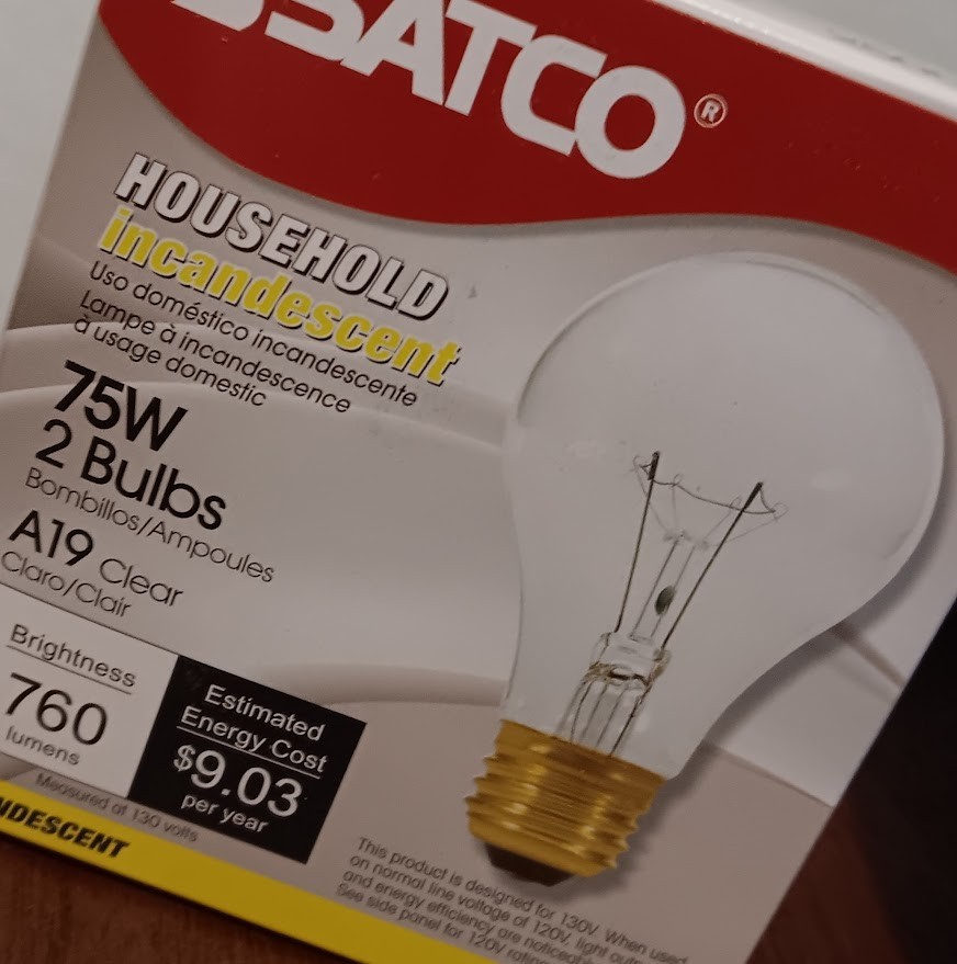 Satco - 75 w - Clear General Purpose A19 - Light Bulbs - 1 Pack/2 Bulbs gallery