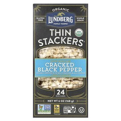 Organic Thin Stackers, Puffed Grain Cakes, Cracked Black Pepper, Lightly Salted,