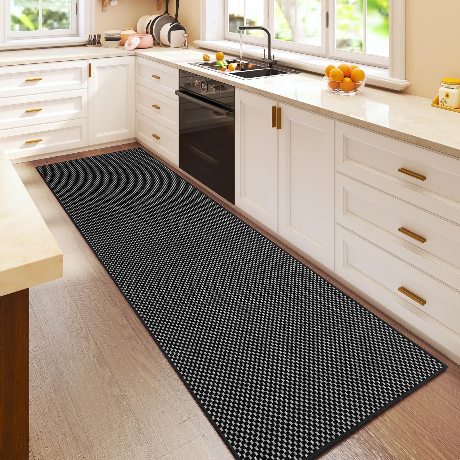 2x6 ft Kitchen Runner Rug Mat Non Slip Boho Woven Hallway Runner Washable, So... gallery
