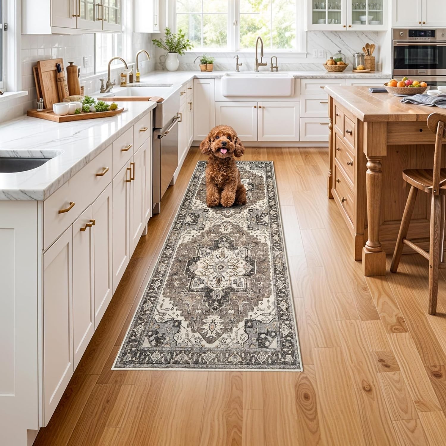 Washable Low Pile 2x6 Kitchen Runner Rug Vintage Entryway Hallway Indoor Carpet gallery