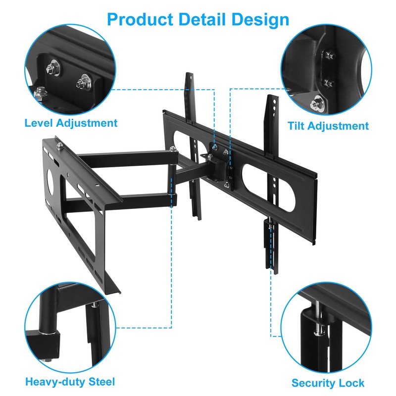 Full Motion TV Wall Mount Bracket LED LCD Flat 37 40 42 46 50 52 55 60 65 70inch gallery