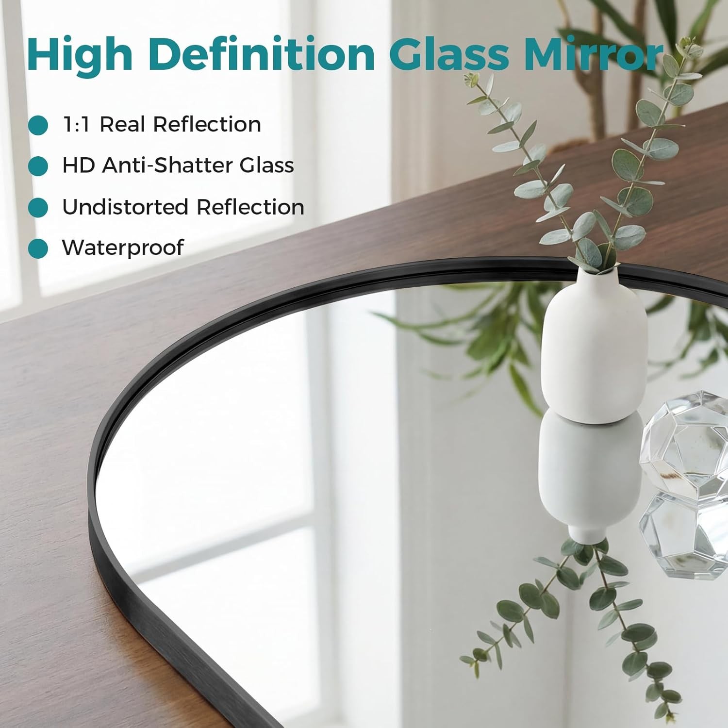 OLIXIS Arched Bathroom Mirror for Over Sink, 34x32 Inch Wall Mirror Arched Round gallery