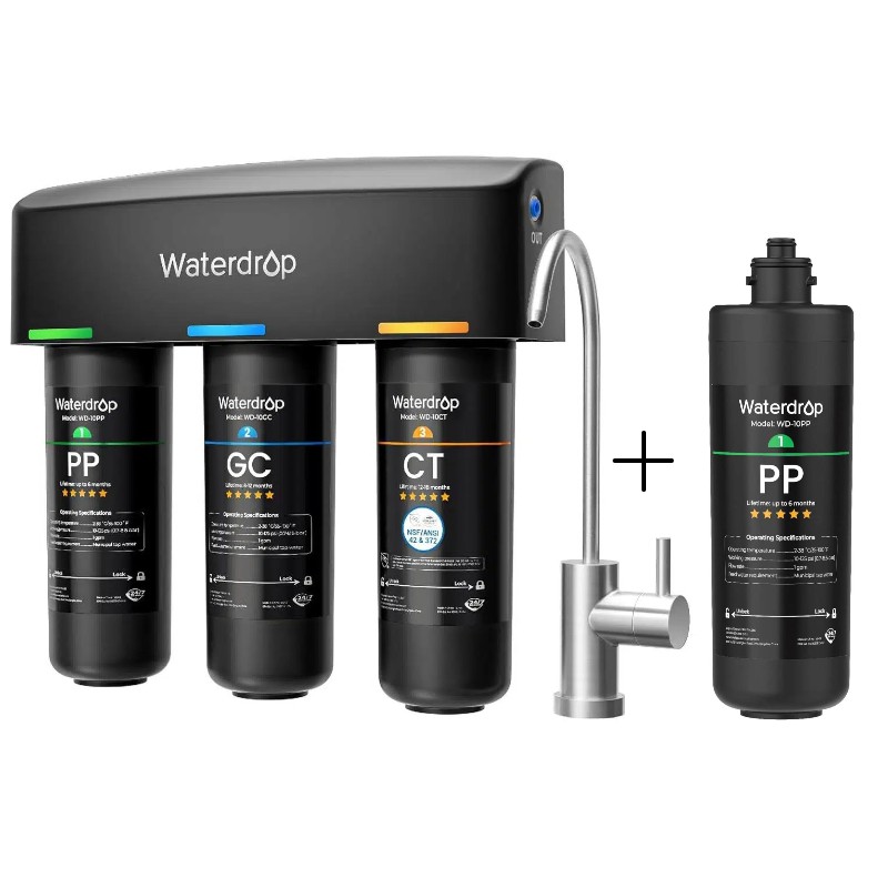 Waterdrop TSB 3-Stage Under Sink Water Filter System with Extra 10PP Filter gallery
