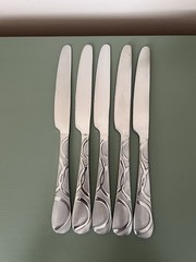 Paltzgraff Modern Swirl Pattern Dinner Knives Set of 5 Everyday Use