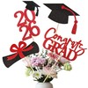 20 PCS Graduation Decorations Class of 2026, Black and Red DoubleSided Center... gallery