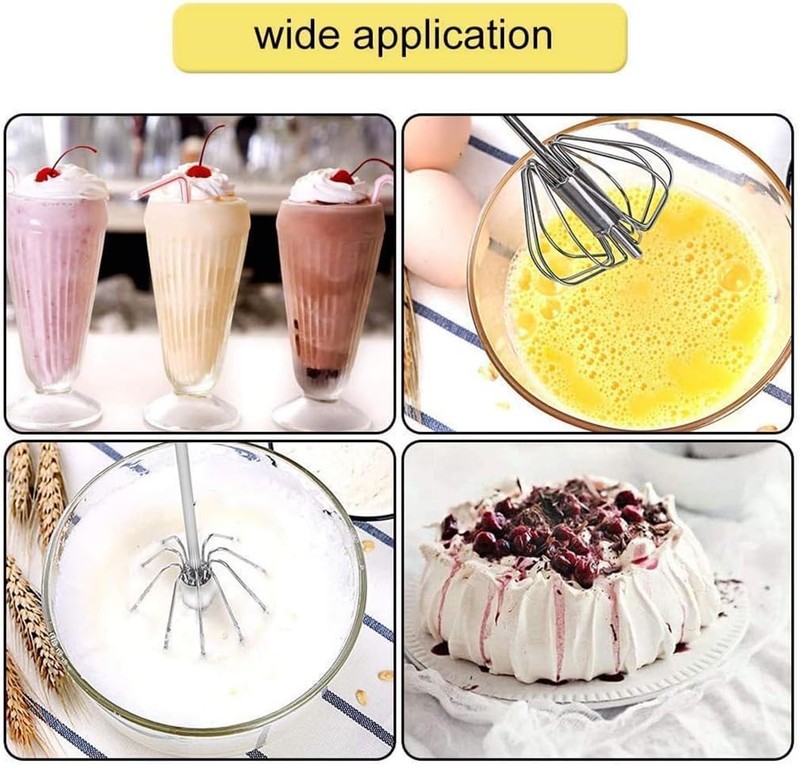 Semi-Automatic Egg Whisk Hand Push Egg Beater Stainless Steel Blender Mixer Whis gallery
