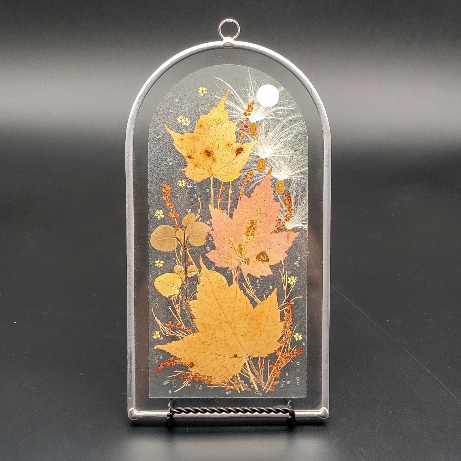 Canada Henni Original Pressed Leaves Seeds Glass Window Hanging Original Label gallery