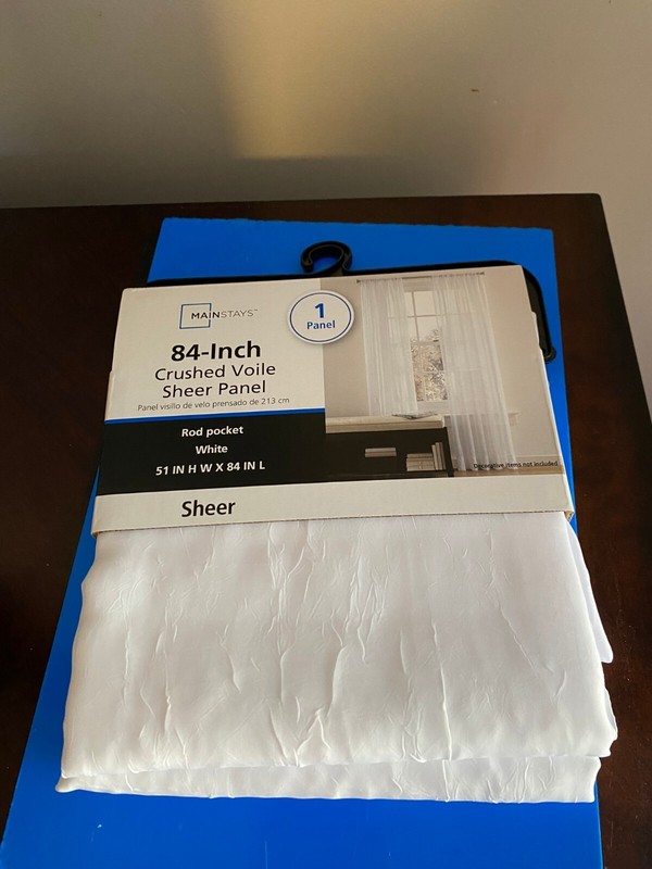 BRAND NEW MAINSTAYS SINGLE PANEL 84 INCH SHEER CRUSHED VOILE CURTAIN WHITE gallery