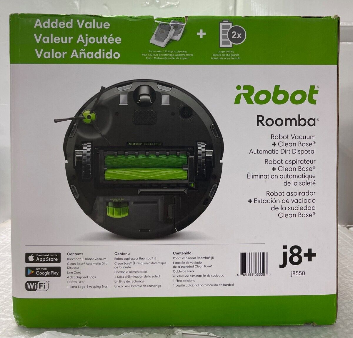 iRobot Roomba j8+ Robot Vacuum Wi-Fi Connected Self-Emptying j8550 Black gallery