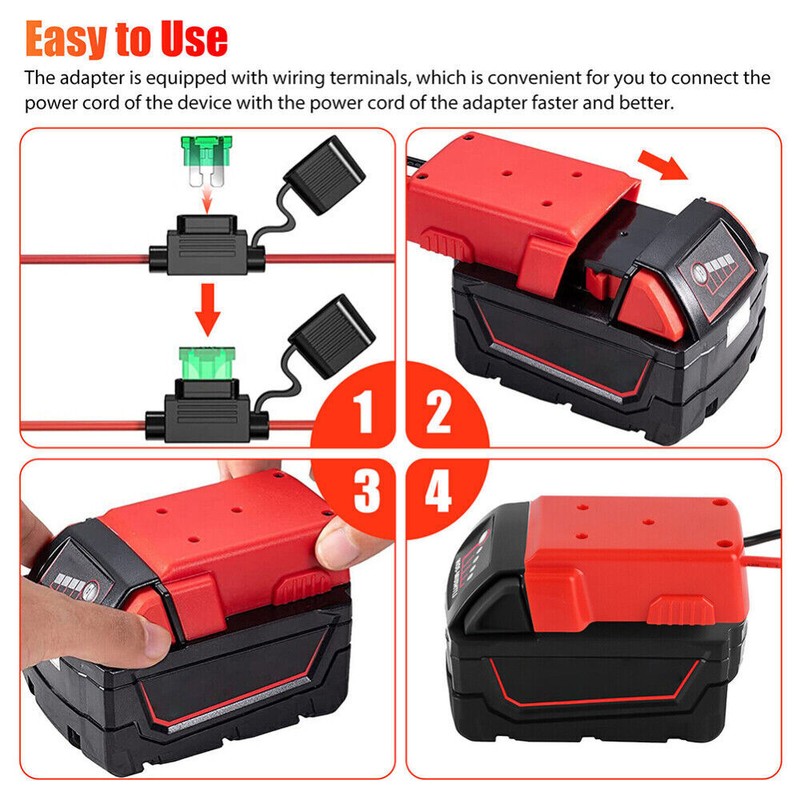 Compatible With Milwaukee M18 Battery 18V Dock Power Power Wheels DIY Adapter gallery
