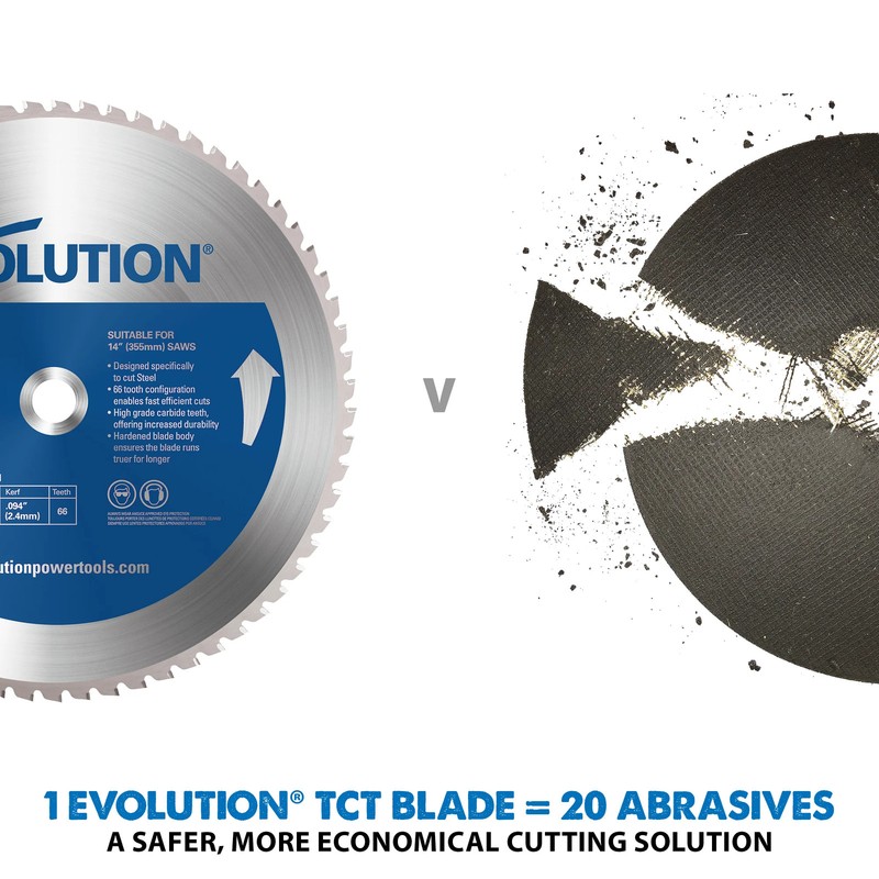Evolution 14BLADEST Steel & Ferrous Metal Cutting Saw Blade, 14 Inch x 66-Tooth gallery
