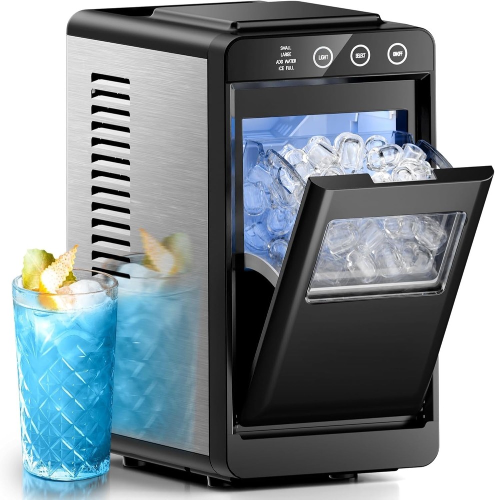Electatic Ice Makers Countertop,26Lbs/24H,8Pcs in 6Mins,Portable Ice Maker Machi