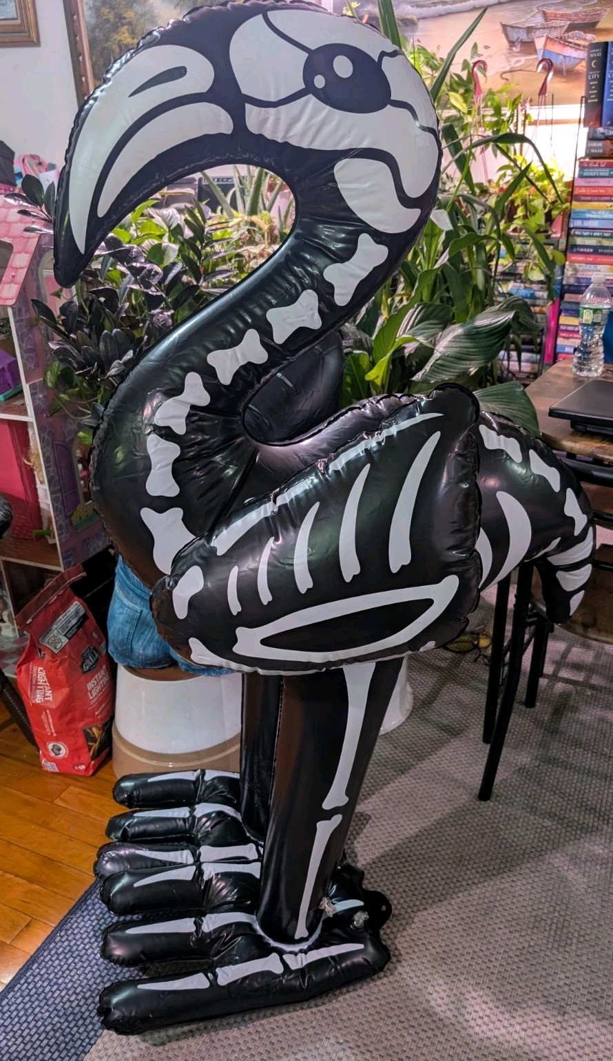 53 Inches Inflatable Halloween Skeleton Flamingo Yard Decoration Led gallery