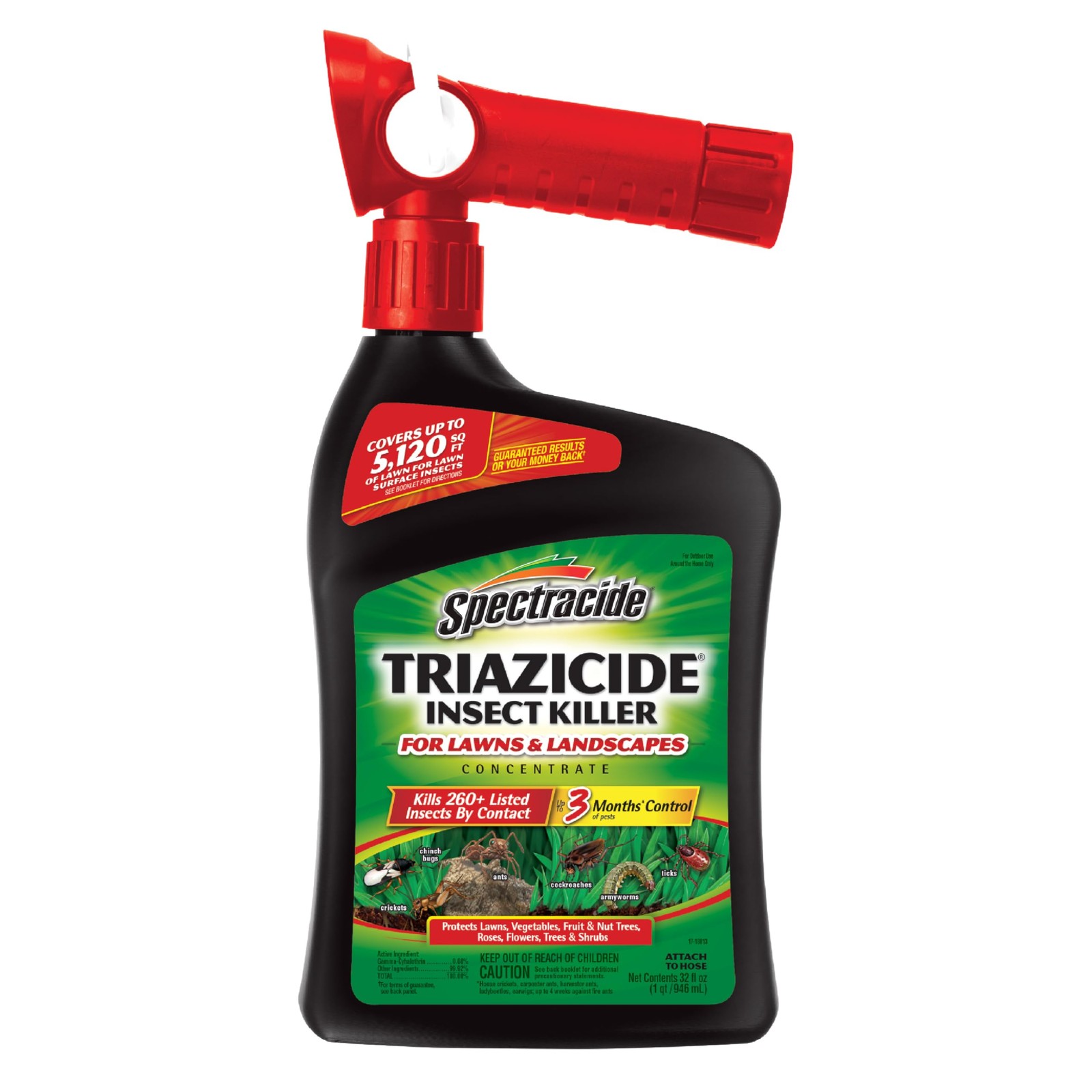 Spectracide Triazicide Insect Killer For Lawns & 32 Fl Oz (Pack of 1), Multi gallery