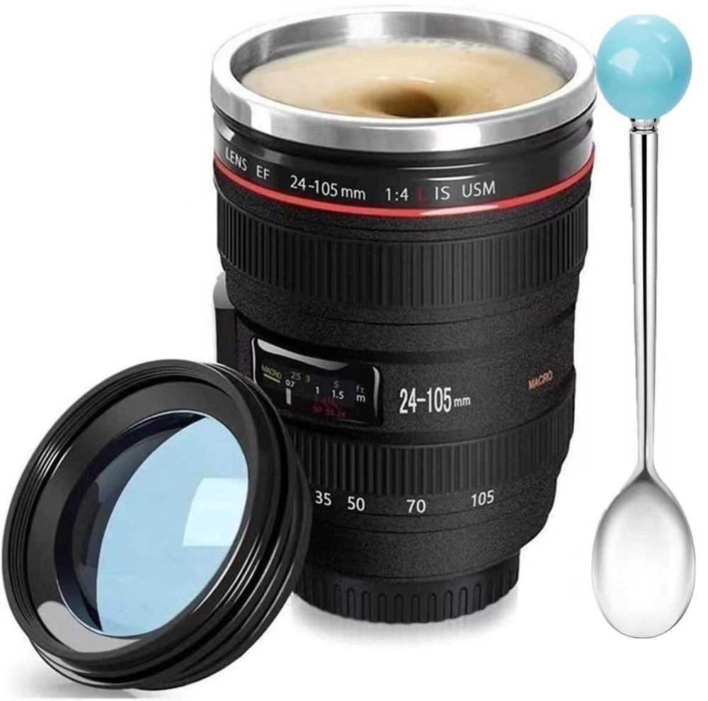 Chasing Y Camera Lens Coffee Mug,Camera Lens Mug,Fun Photo Coffee Cup Stainless