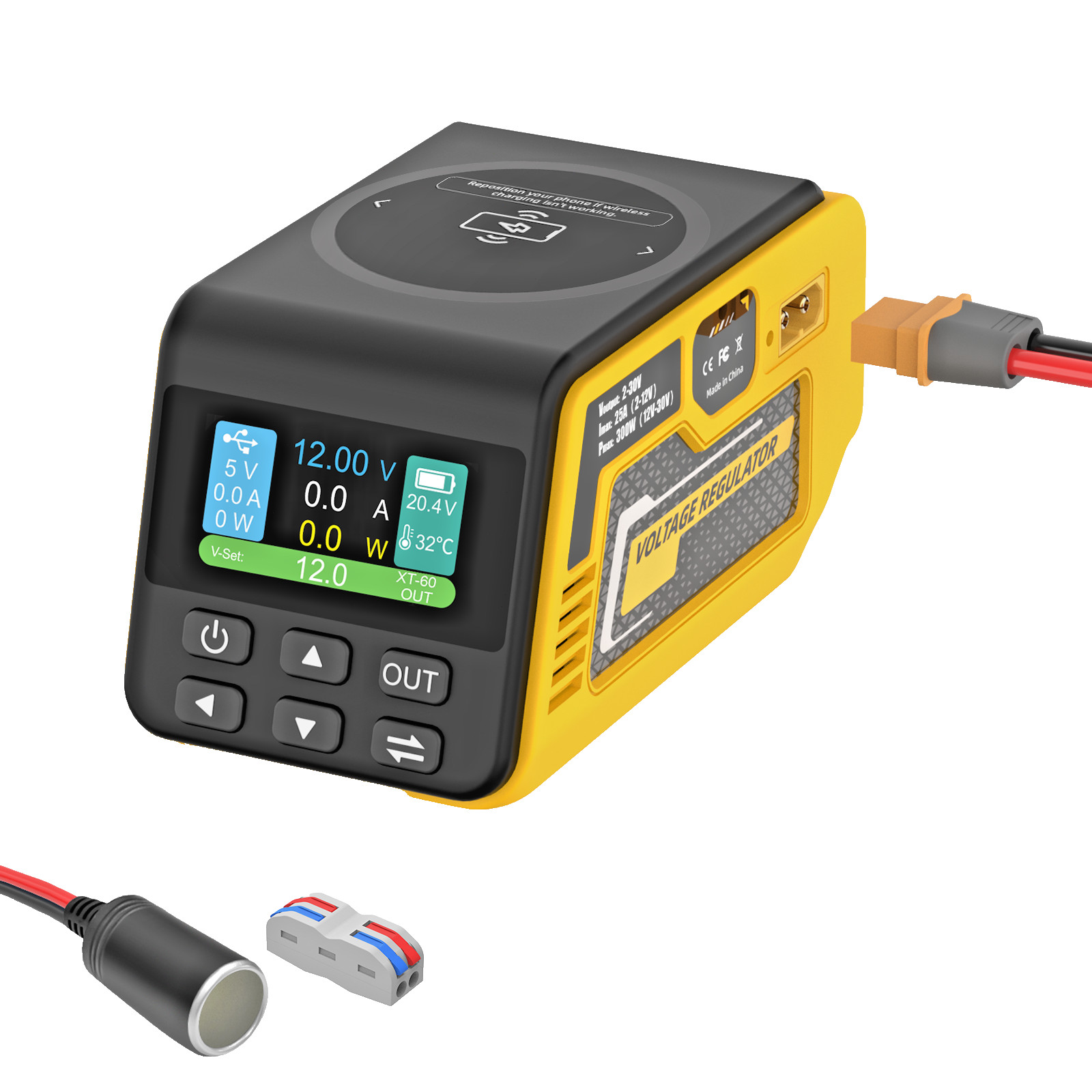 300W Voltage Regulator Compatible with DeWalt 20V Battery, DC 2-30V gallery