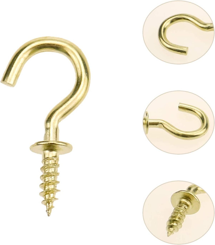 Mini Ceiling Screw Hooks, 200 Pieces 1/2 Inch Cup Hooks Screw-In Hooks gallery