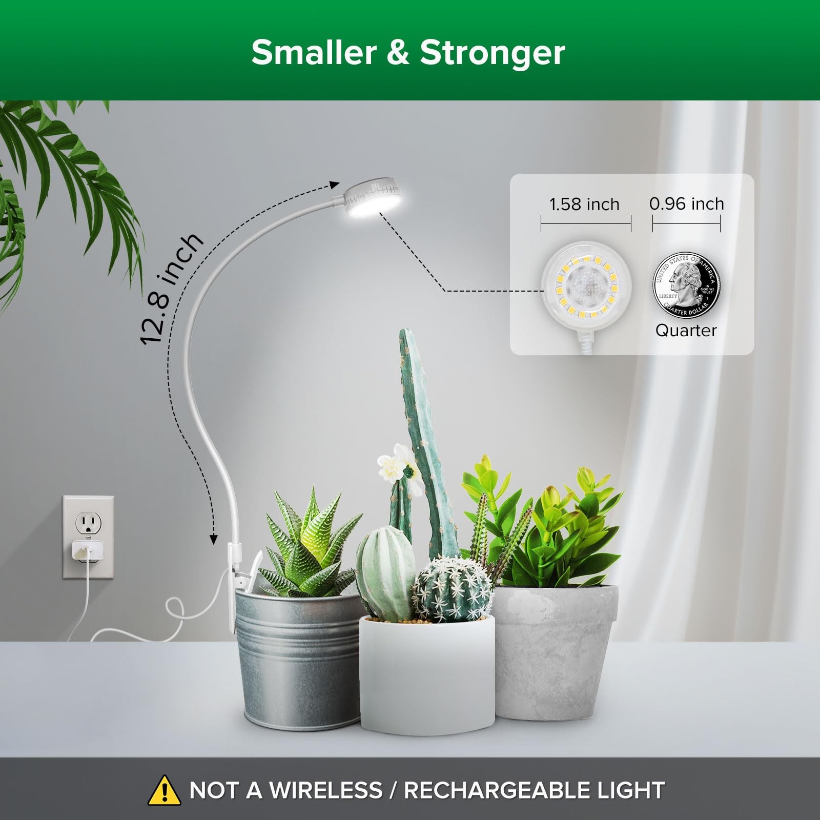 LED Grow Light 5W Full Spectrum 4-Level Dimmable Auto Timer 3/6/12 Hrs - Indoor gallery