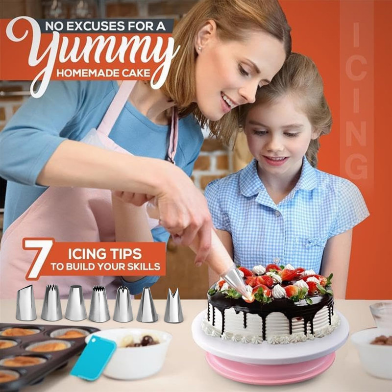 100Pcs Cake Pan Sets for Baking + Cake Decorating Supplies: 3 Non-Stick Springfo gallery