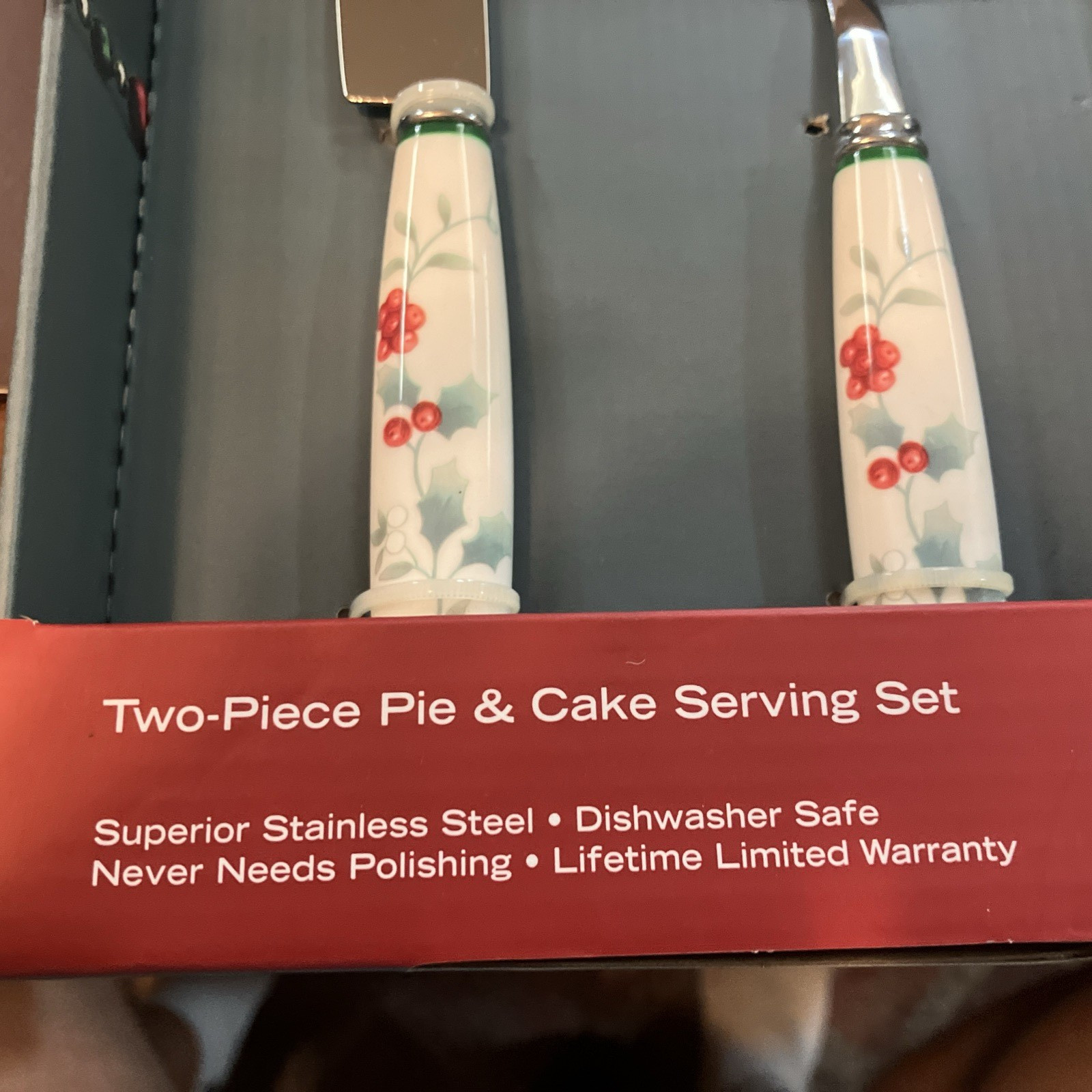 Pfaltzgraff Winterberry Two Piece Pie and Cake Serving Set New In Box! gallery