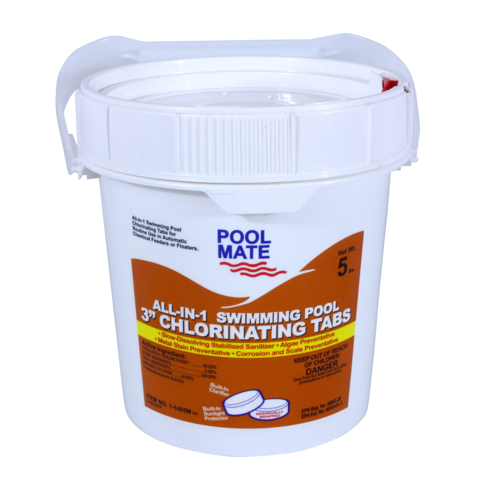 Pool Mate All-in-One 3" Chlorine Tabs Swimming Pool Sanitizing Chemical - 5 Lbs. gallery
