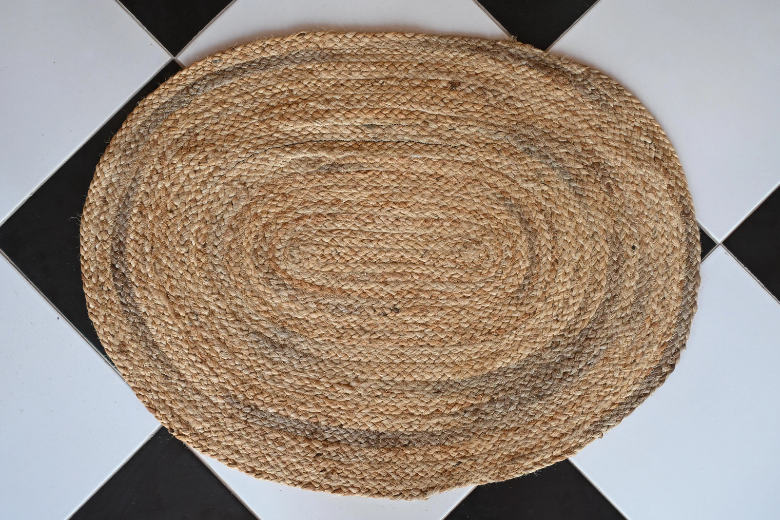 Rugmoda Jute Natural Braided 1.5x2 ft Oval Entryway Doormat Rug gallery