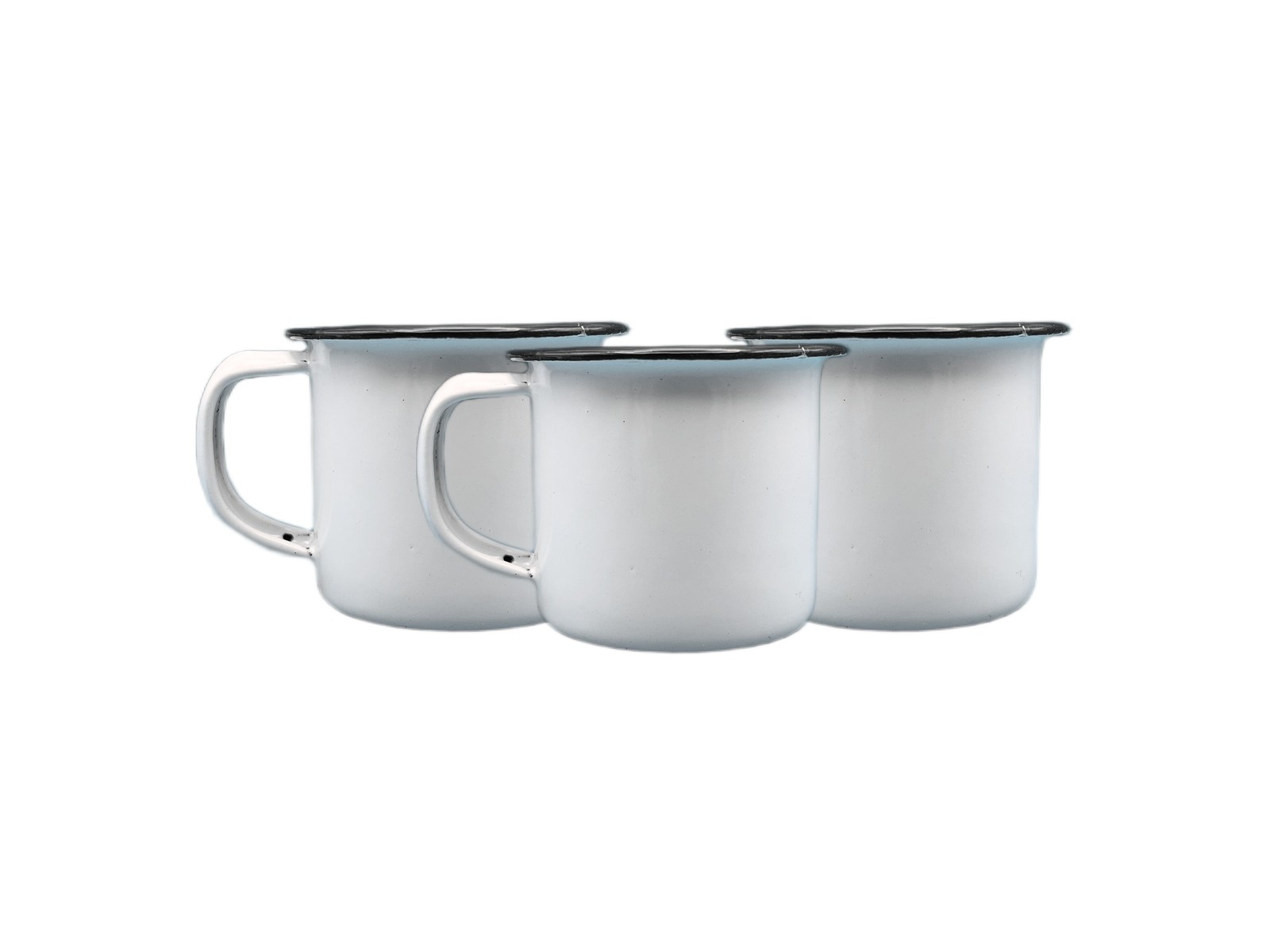 Bene Casa Mini White Enamel Espresso Cup, 3 oz 3 Pieces gallery