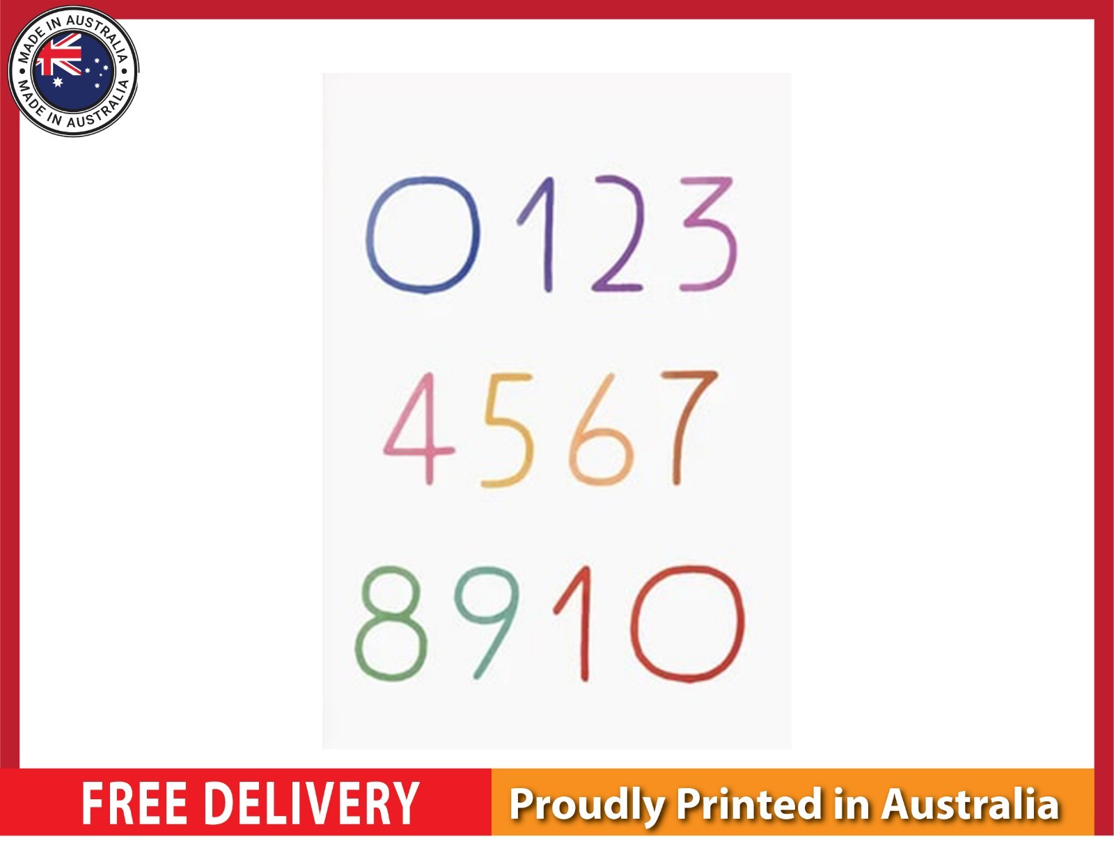 NEW (LAMINATED) COUNT 0 TO 10 (61X91CM) EDUCATIONAL CHART PICTURE PRINT gallery