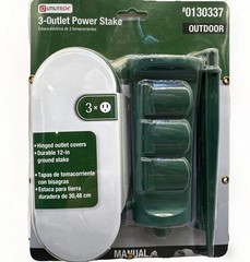 Utilitech 3-Outlet Power Stake 6ft Hinged Outlet Covers Outdoor #0130337 Green