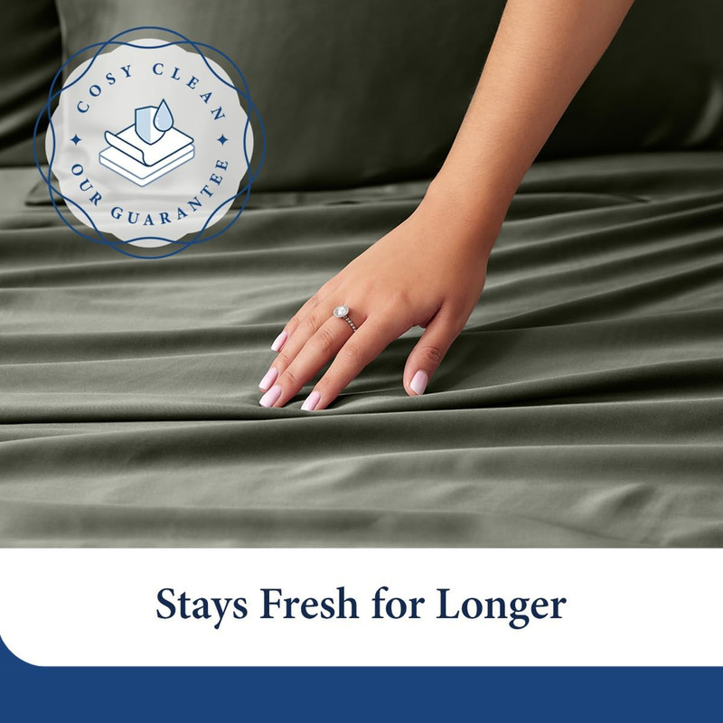 100% Rayon Derived from Bamboo Bed Sheet Set - Cooling, Breathable, Silky Soft 4 gallery