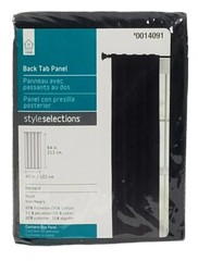 Black Solid Back Tab Panel Poplin Blackout Curtain 84″×40″ New