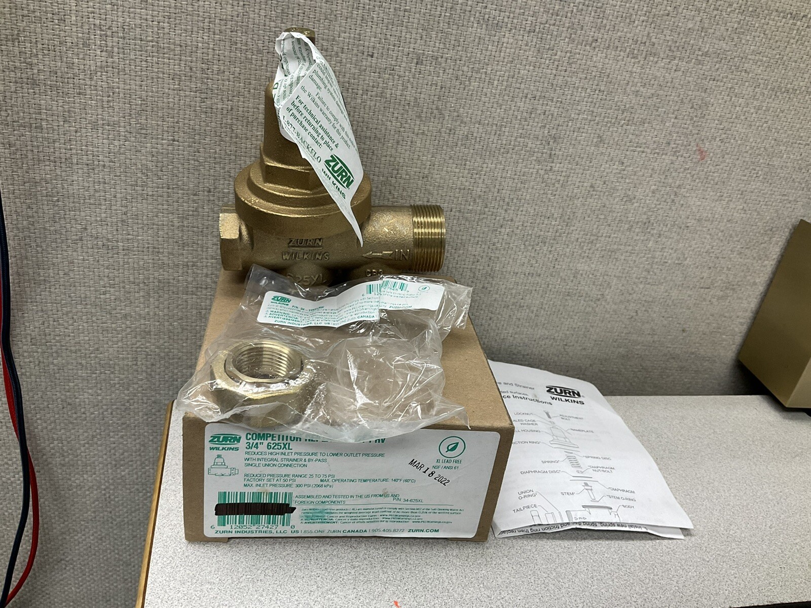 Zurn Wilkins 3/4" Competitor Replacement Pressure Reducing Valve 625XL gallery