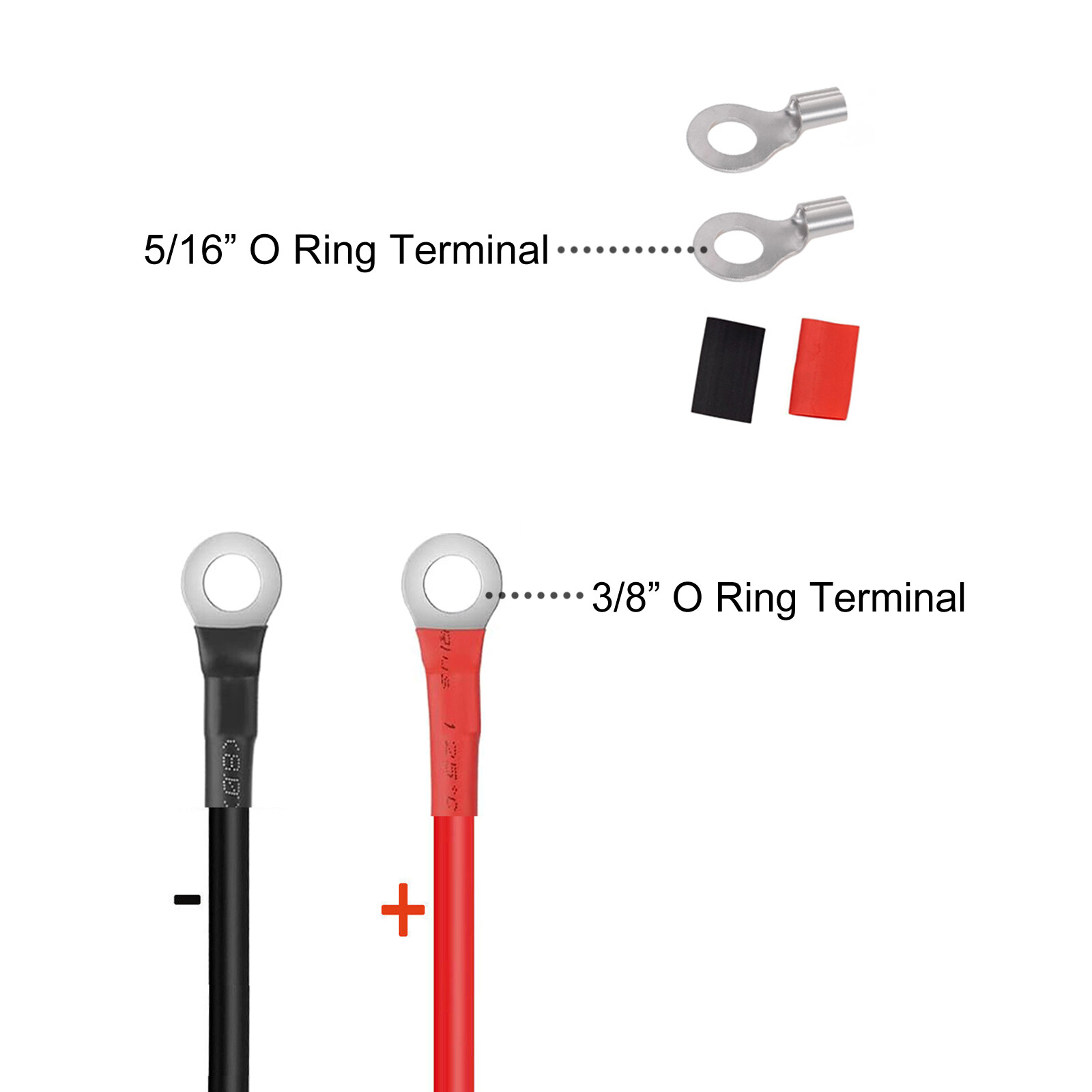 10 AWG Battery Cable O Ring Terminal PV Wire for Inverter Solar Car Marine RV gallery