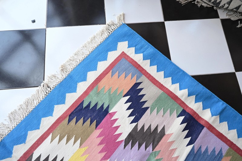 Rugmoda Cotton Multicolor Zigzag Geometric 5x8 Living Room Area Rug gallery