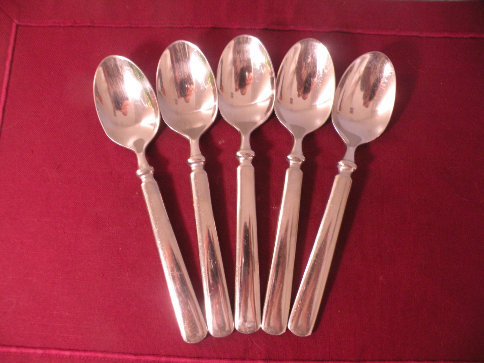 5 EMPIRE Martha Stewart Everyday MSE Stainless Flatware Oval Soup Spoons 7 3/4 B gallery