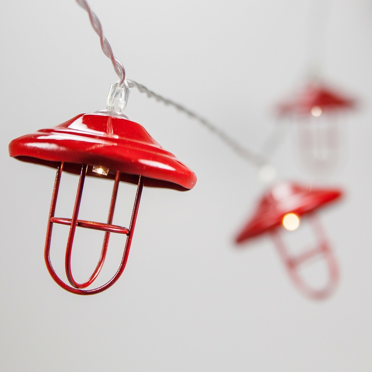 10 Red Lantern String Lights Warm White LED Battery Powered Vintage Decoration gallery