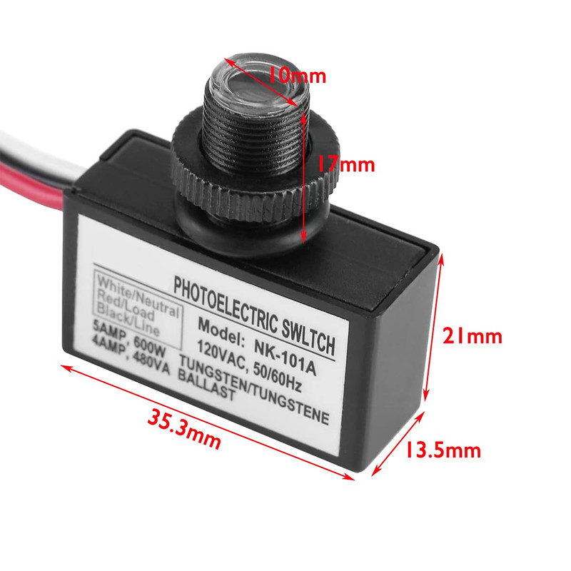2 Pack Light Control Sensor Button Switch,2 Pack Photoelectric Switch,120V AC Ou gallery
