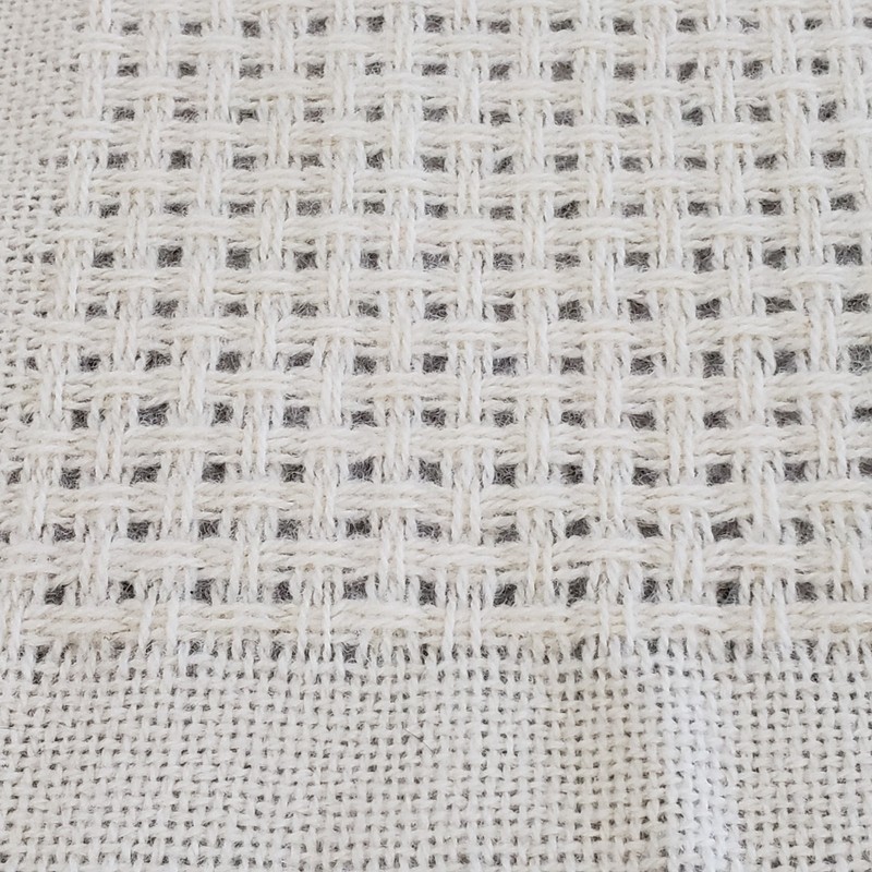 Throw Blanket Off White Textured Waffle Weave Fringe Farmhouse Cottage Decor gallery