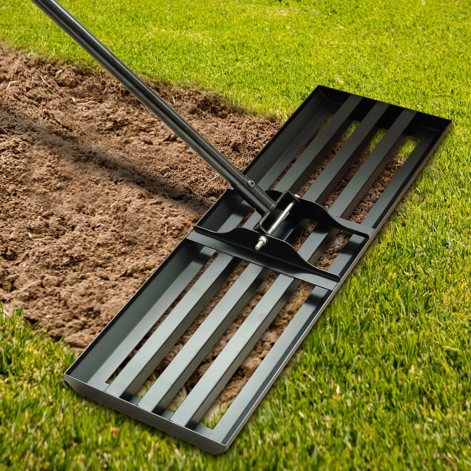 Lawn Leveling Rake 30''x10'' w/ 78'' Stainless Steel Handle Rakes for Backyard gallery