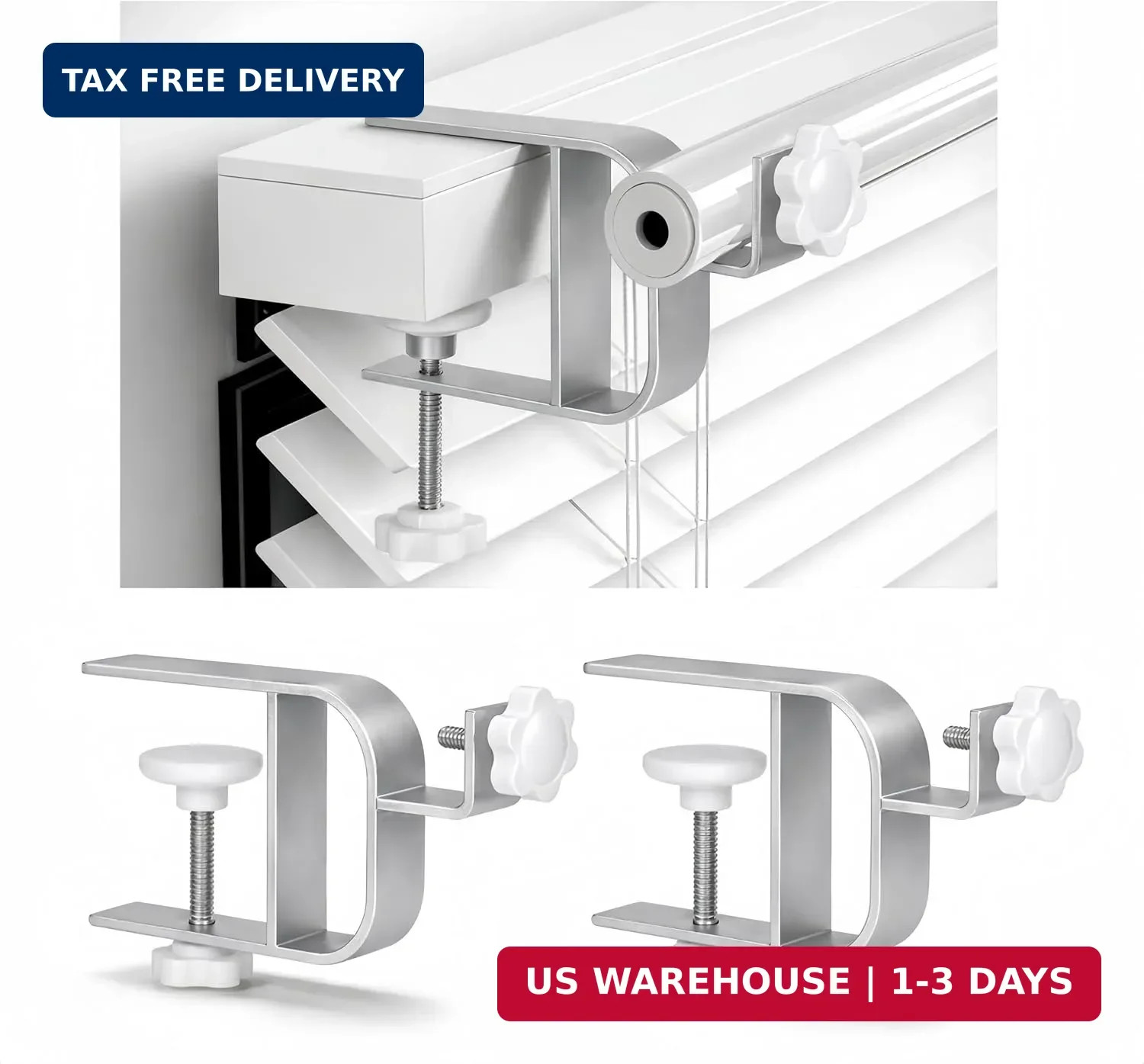 Inside Mount Curtain Rod Bracket for Blinds, No Drill Blind Adapter, Easy 1-Min gallery