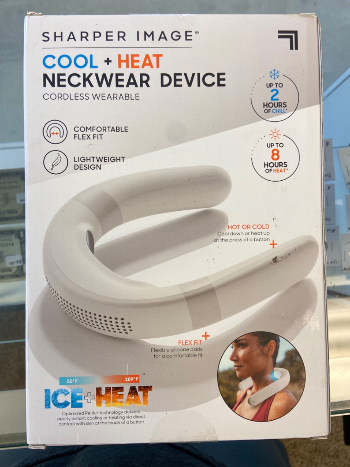 Sharper Image Cordless Cool and Heat Neckwear Device - White - i17 gallery