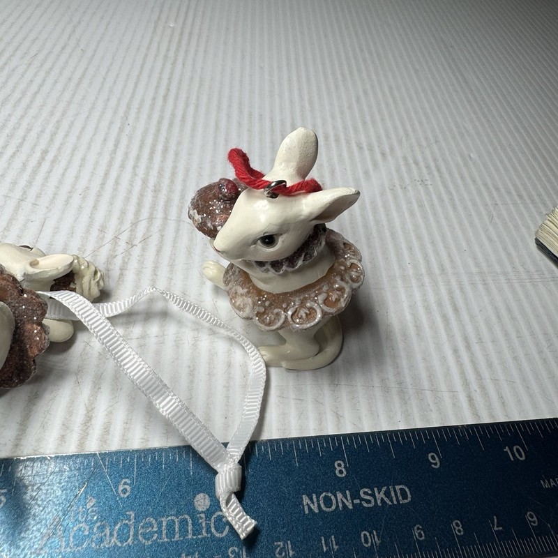 Gingerbread Baking Mice Mouse with Cake and Cookie Ornaments 3 Assorted, Mult... gallery