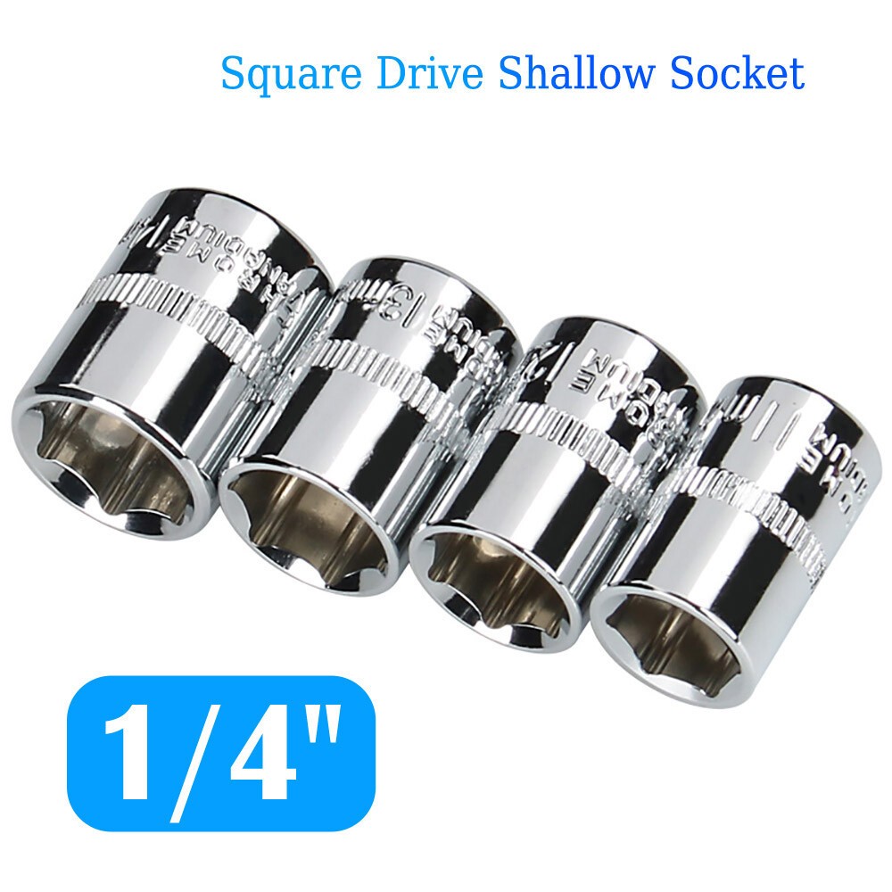 Square Drive Shallow Socket 4 to 14mm/ALL SIZE Set Metric 6 Point Hex Drive 1/4" gallery