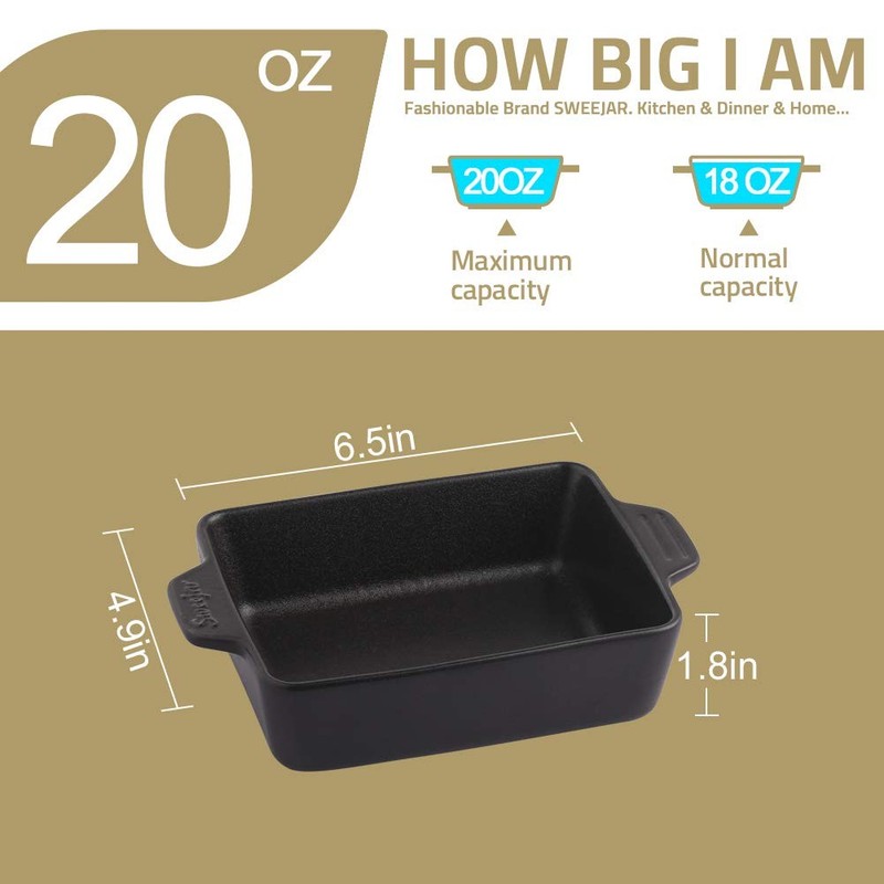 Ceramic Baking Dish, Rectangular Small Baking Pan with Double Handles, 20 Oz ... gallery