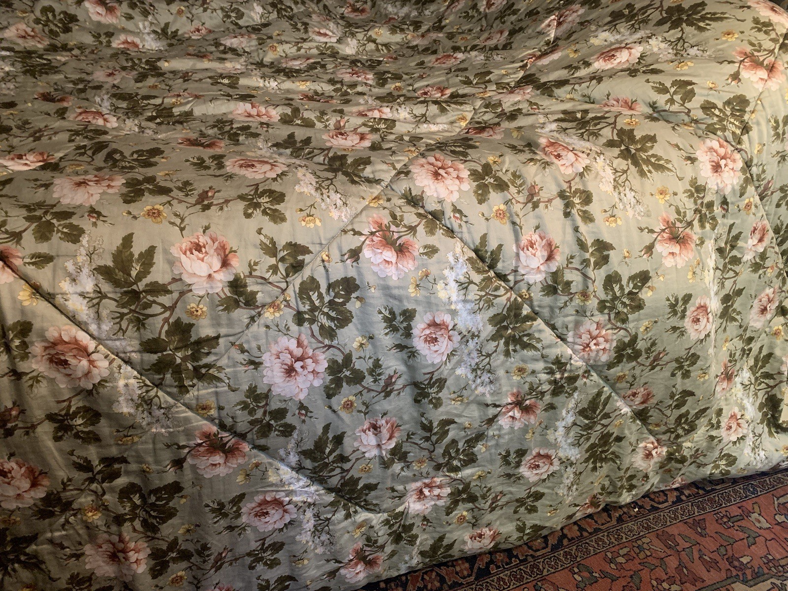 Shabby Chic Ralph lauren floral comforter Full Queen Cottage Yorkshire Rose Pink gallery