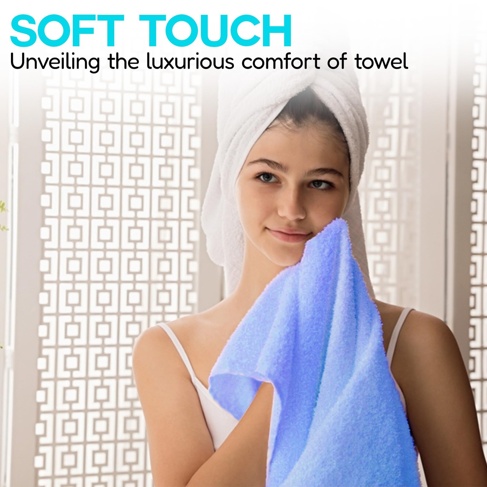 QUBA LINEN 100% Cotton Hand Towel Set – Soft, 16 x 28 (Pack of 6), Multicolor gallery