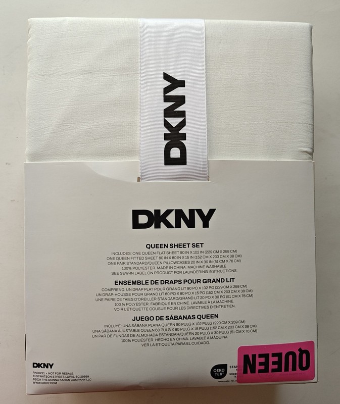 DKNY Sheet Set QUEEN Solid White Plain Easy Care 17" Deep Fit Polyester Pre-Wash gallery