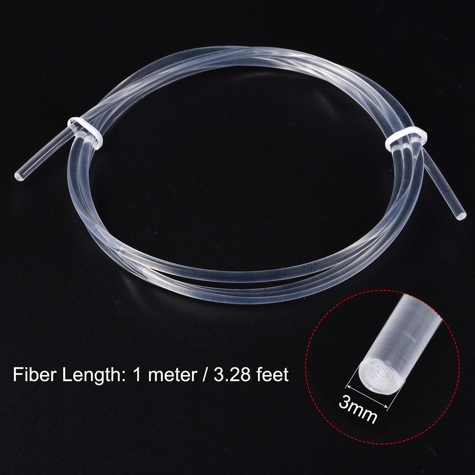 1 x PMMA Side Glow for LED Light Guide in Home Hotel Fiber Optic Cable 3mm 1M gallery